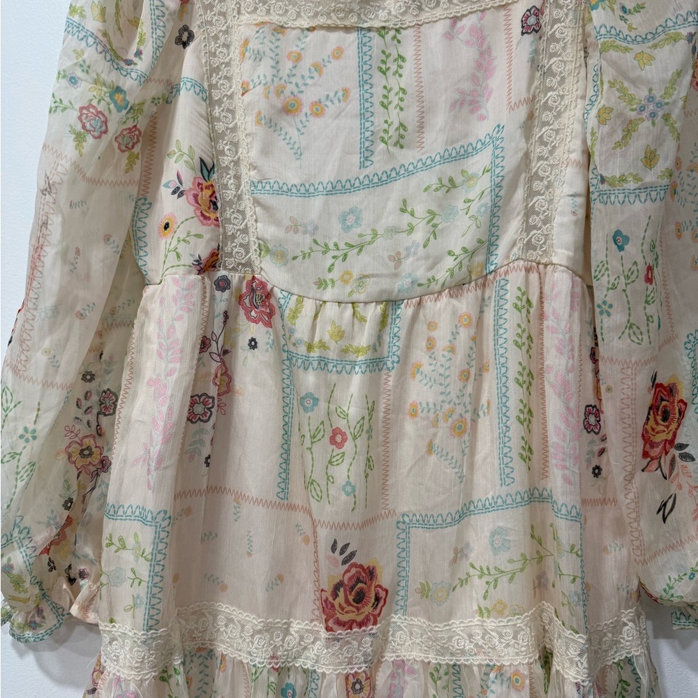 Floral Boho Dress with Lace Details-NWT - Picture 5 of 6